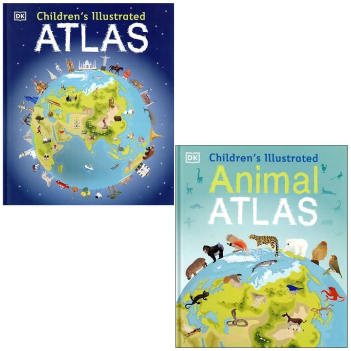 Children's Illustrated Atlas By DK Children 2 Books Collection Set - Ages 7-9 - Paperback 7-9 DK Children