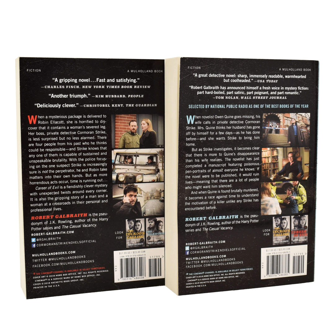 Cormoran Strike Series by Robert Galbraith 2 Books Set (The Silkworm, Career of Evil) - Adult - Paperback Adult Mulholland Books