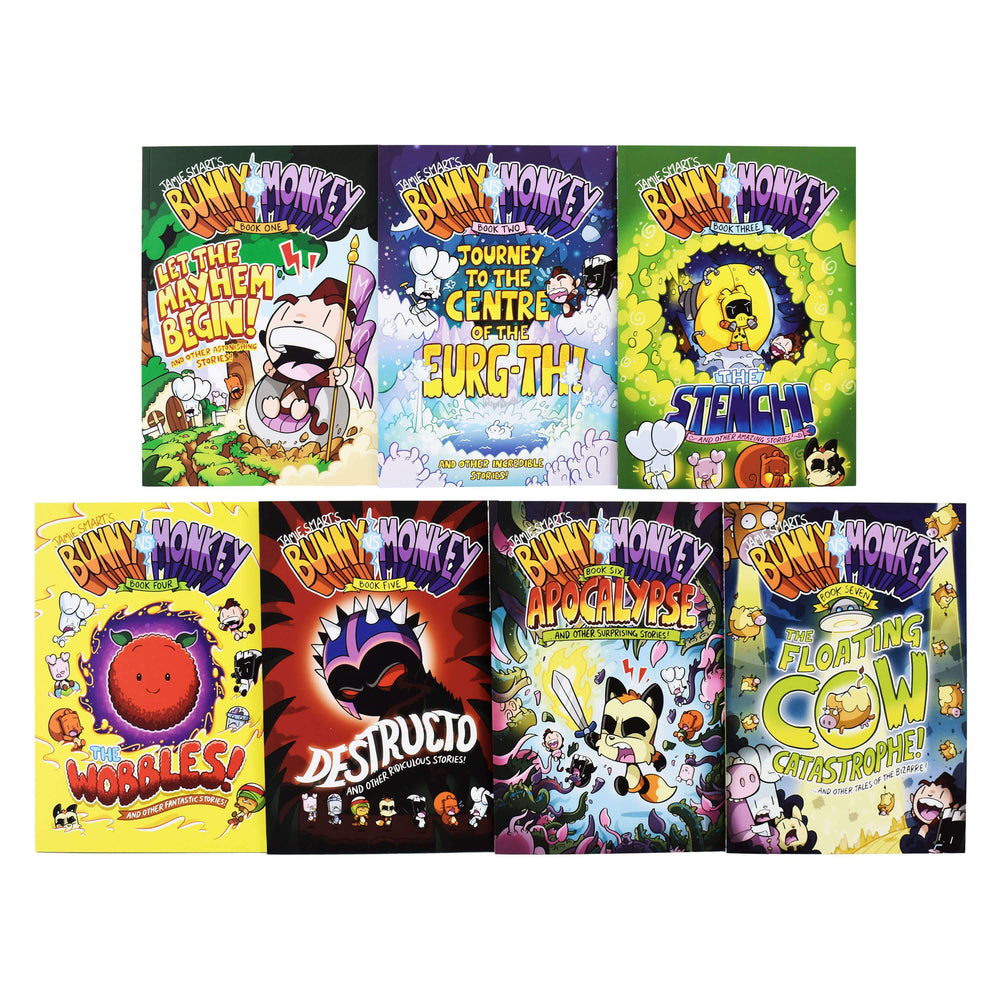 Bunny vs Monkey Series 1 to 7 Books Collection Set By Jamie Smarts - Ages -5-7 - Paperback 5-7 David Fickling Books