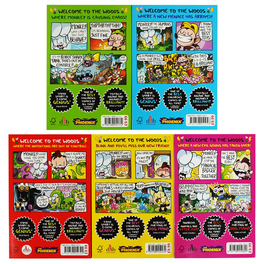 Bunny vs Monkey Collection By Jamie Smart 5 Books Set - Ages 7-9 - Paperback 7-9 David Fickling Books