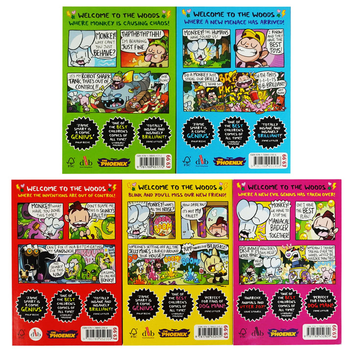 Bunny vs Monkey Collection By Jamie Smart 5 Books Set - Ages 7-9 - Paperback 7-9 David Fickling Books