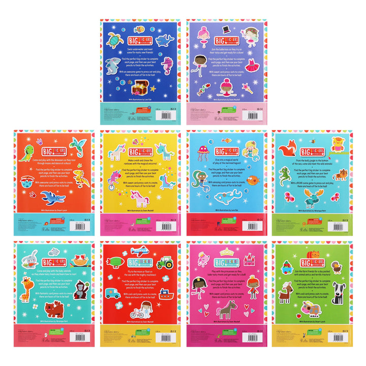 Big Stickers for Little Hands Assortment 10 Books Collection - Age 3-5 - Paperback 0-5 Make Believe Ideas