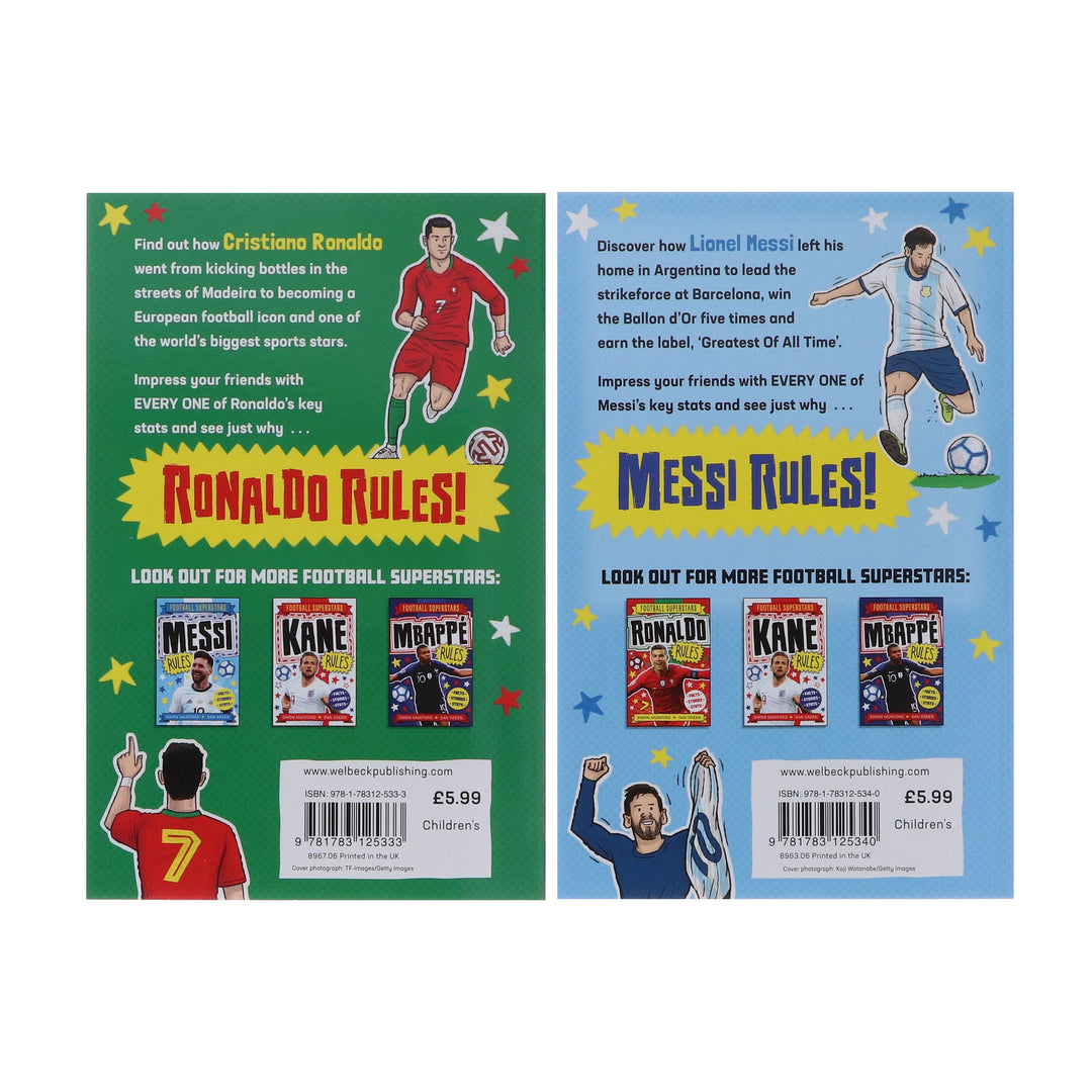 Football Superstars Series 2 Books Collection (MESSI VS RONALDO) By Simon Mugford - Ages 5 years and up - Paperback 5-7 Welbeck Publishing Group