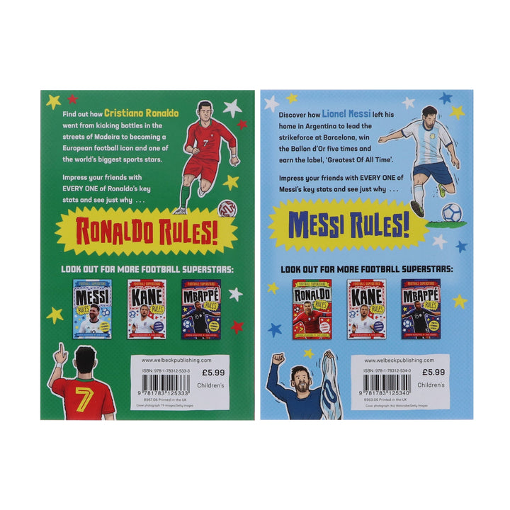 Football Superstars Series 2 Books Collection (MESSI VS RONALDO) By Simon Mugford - Ages 5 years and up - Paperback 5-7 Welbeck Publishing Group