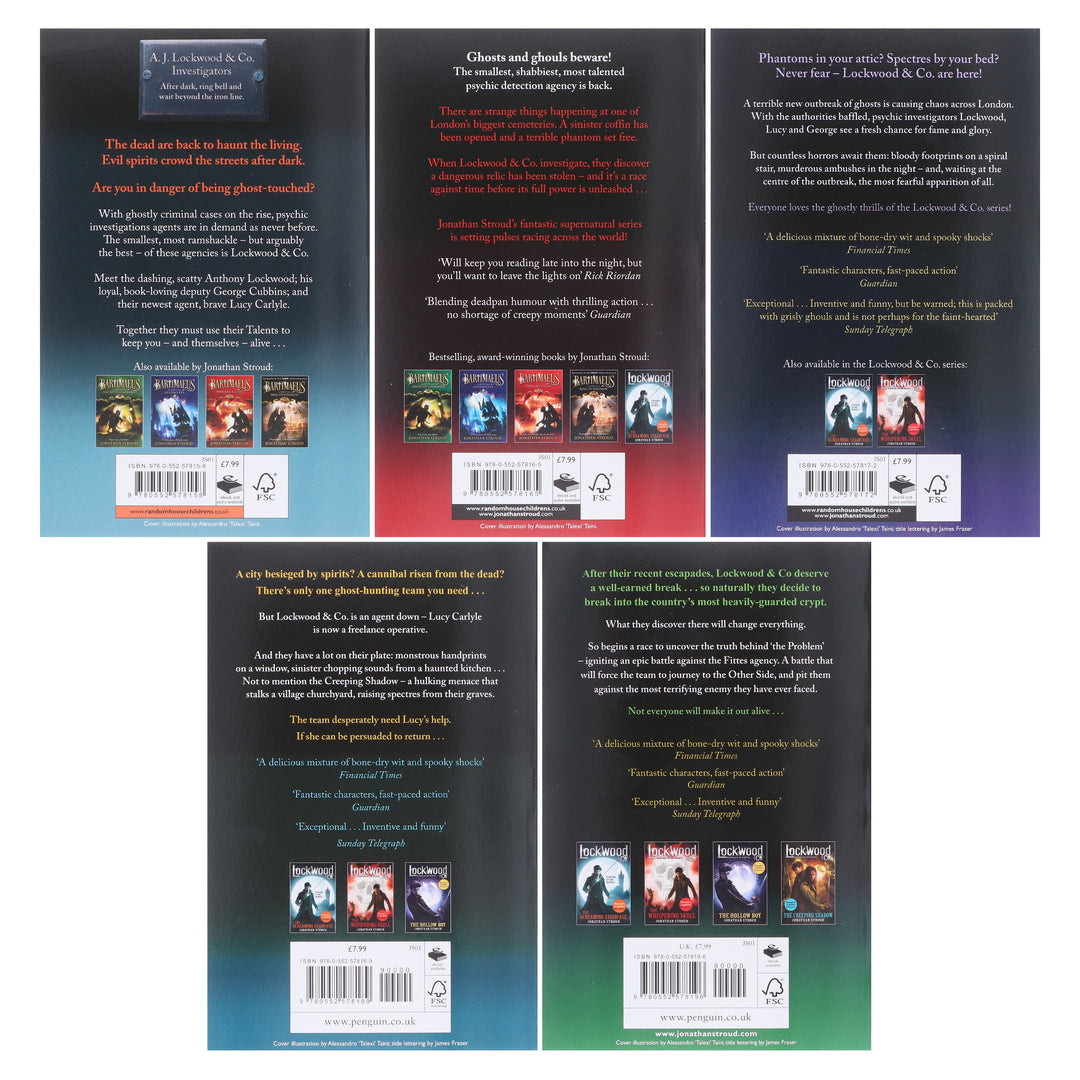 Lockwood & Co. by Jonathan Stroud Complete 5 Books Collection Set - Ages 9-11 - Paperback