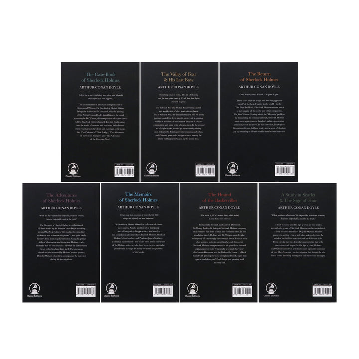 Complete Collection of Sherlock Holmes by Arthur Conan Doyle 7 Books Box Set - Fiction - Paperback Fiction Classic Editions