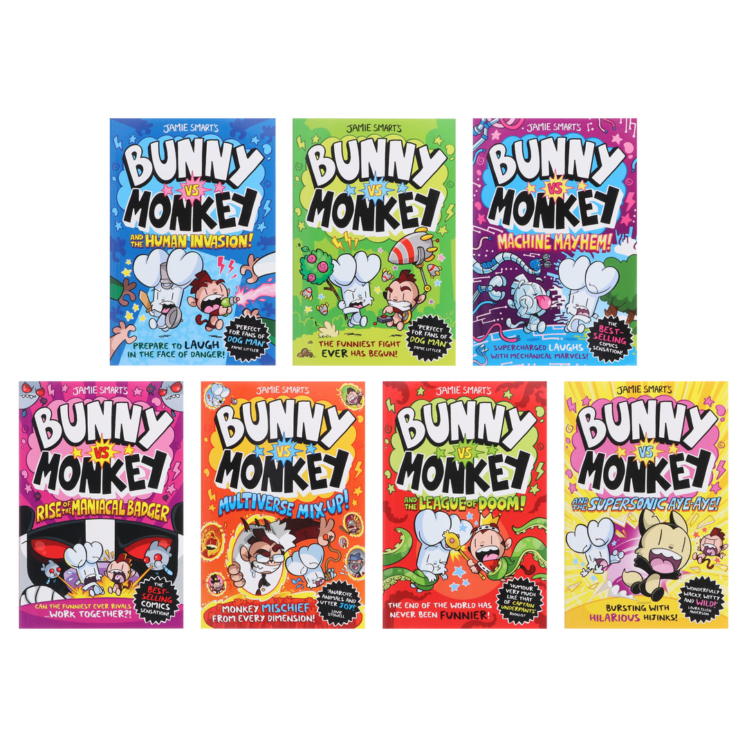Bunny vs Monkey Series By Jamie Smart 7 Books Collection Set - Ages 7-9 - Paperback