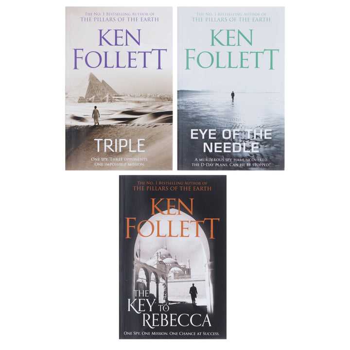 Ken Follett Collection (Eye of the Needle, The Key to Rebecca & Triple) 3 Books Set - Fiction - Paperback