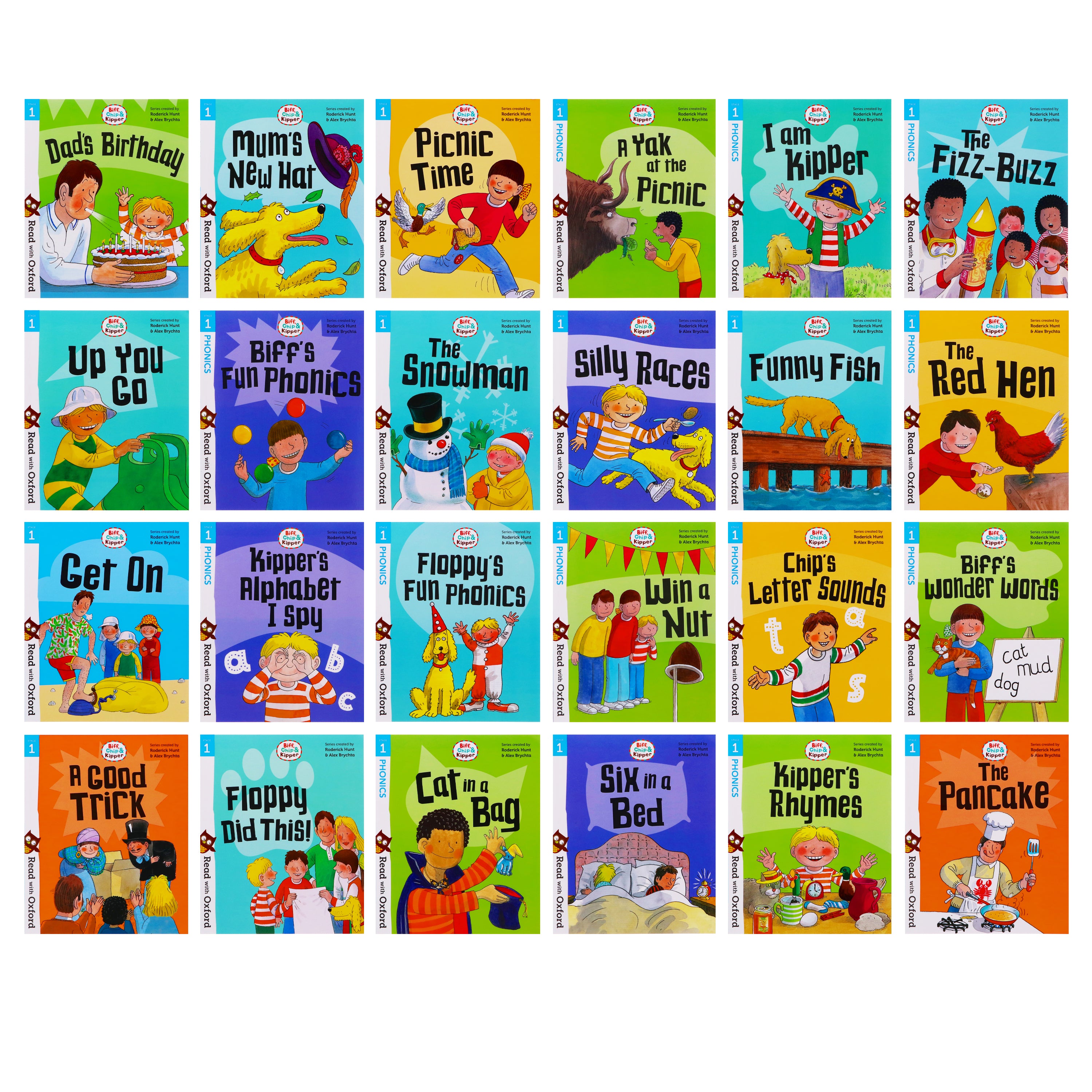 Biff, Chip & Kipper Stage 1 Read with Oxford for Age 3+Early Learning 24 Books Children Set Paperback By Roderick Hunt