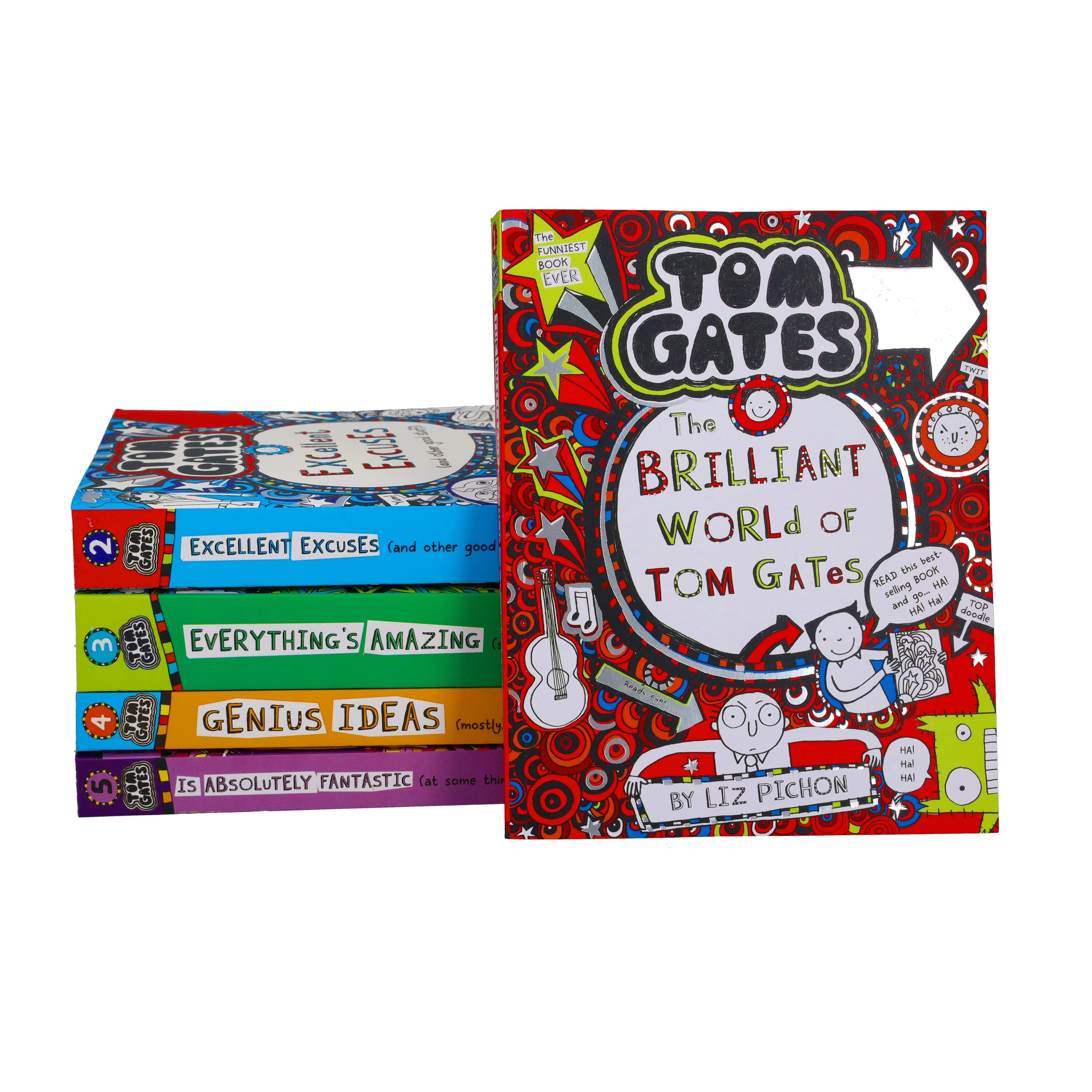 Tom Gates Series by Liz Pichon 1-5 Collection 5 Books Set - Ages 9