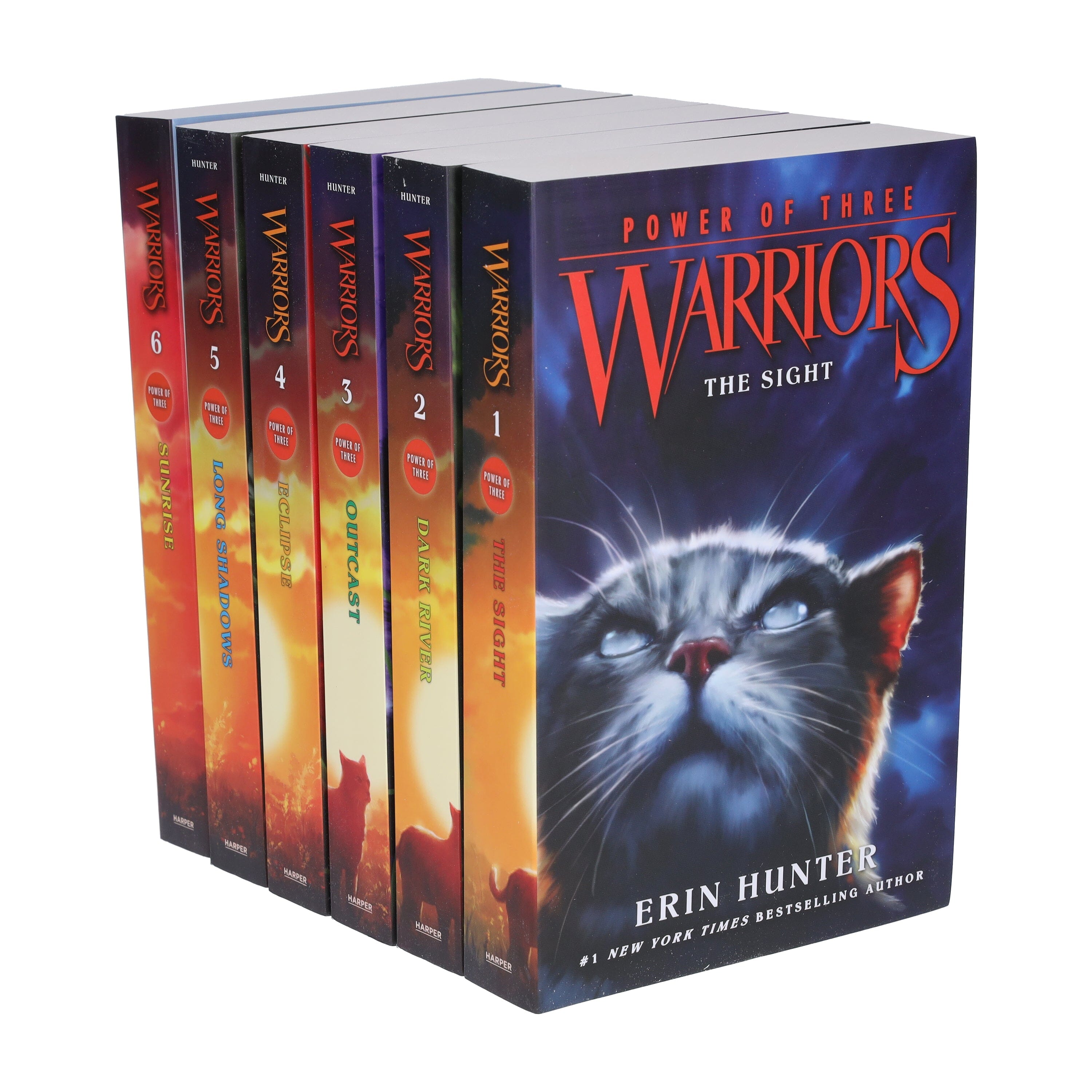 Warrior Cats by Erin Hunter: Series 3 The Power of Three 6 Books