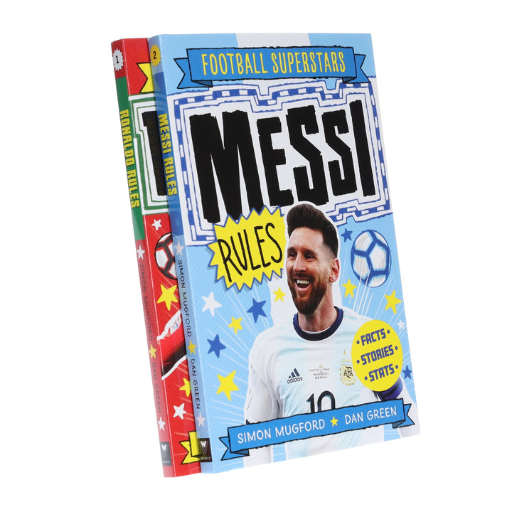Football Superstars Series 2 Books Collection (MESSI VS RONALDO) By Simon Mugford - Ages 5 years and up - Paperback 5-7 Welbeck Publishing Group