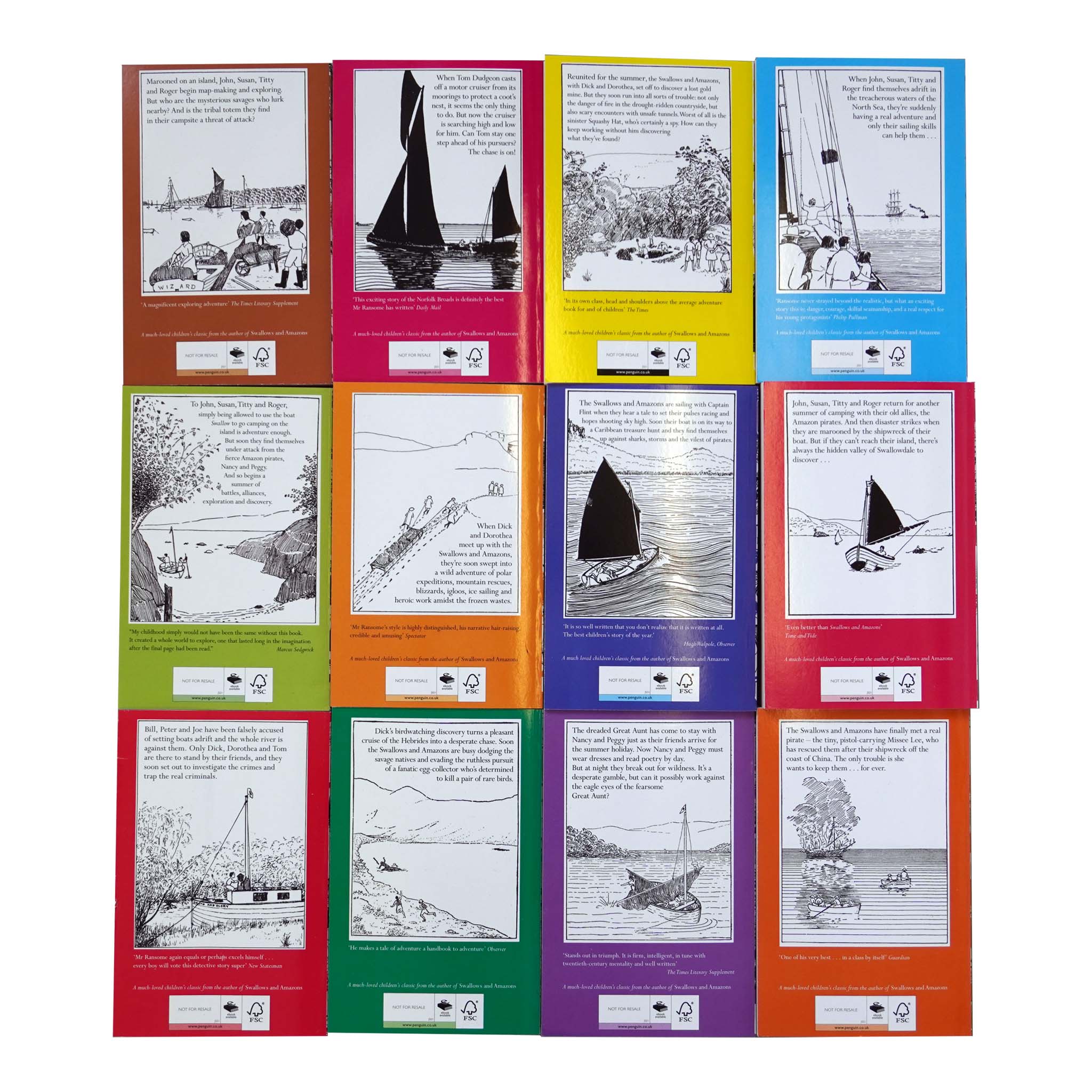 Swallows and Amazons Complete Collection 12 Books Set By Arthur Ransome - Ages 8-12 - Paperback