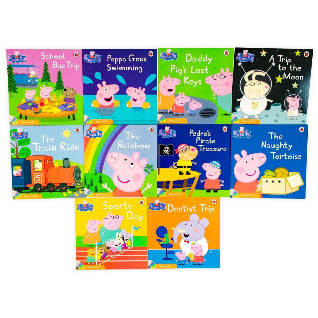 Peppa Pig 10 Books with 10 CDs - Ages 0-5 - Paperback - Neville Astley and Mark Baker 0-5 Ladybird