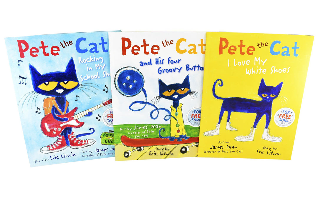 Pete The Cat 3 Books Children - Ages 0-5 - Paperback By James Dean & Eric Litwin 0-5 Harper Collins