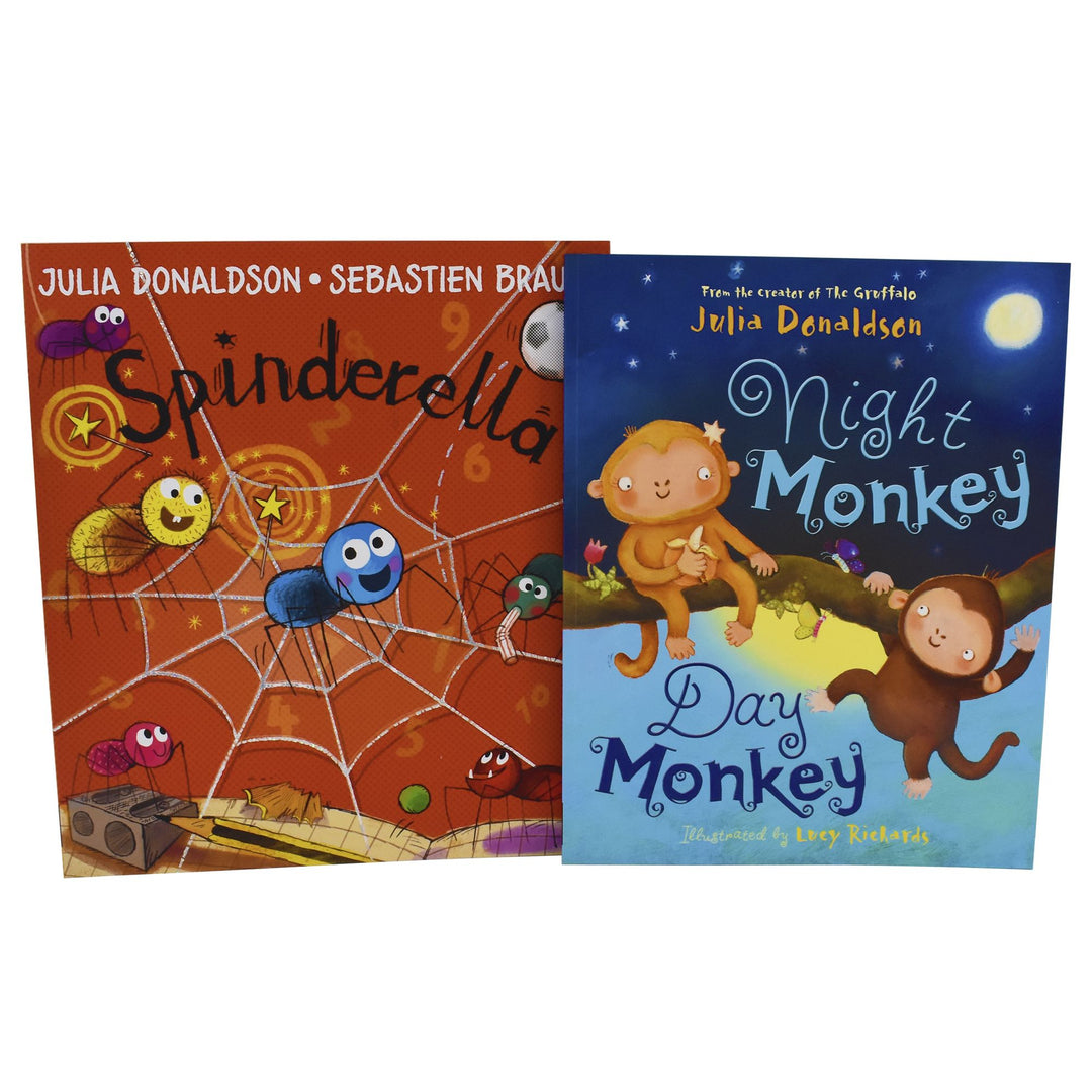 Spinderella and Night Monkey Day Monkey 2 Books Set Ages -0-5 - By Julia Donaldson 0-5 Egmont