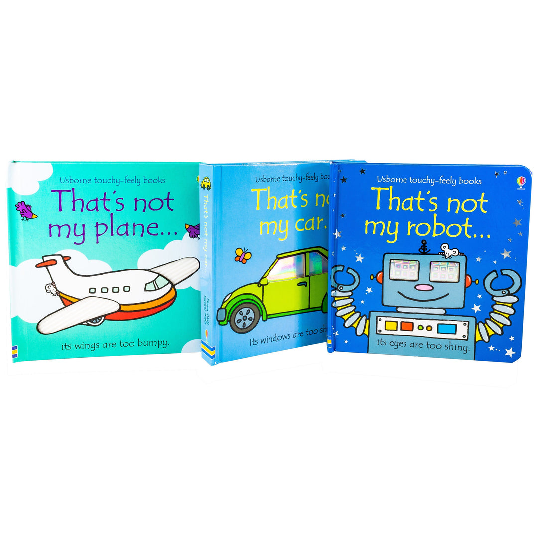 Touchy Feely Robot Car Plane 3 Books - Ages 0-5 - Hardback - Usborne 0-5 Usborne Publishing