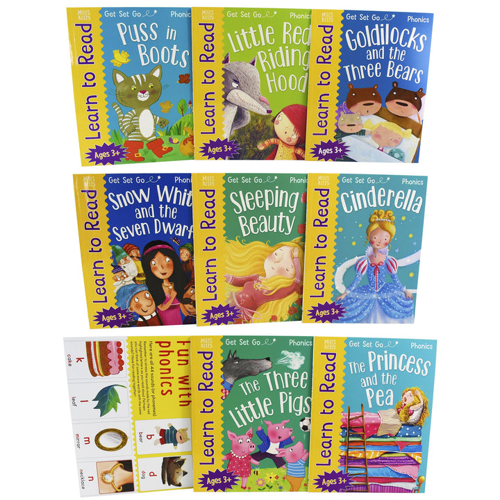 Get Set Go Learn to Read Cinderella Phonics 8 Books Collection Set - Ages 3+ - Paperback 3+ Miles Kelly