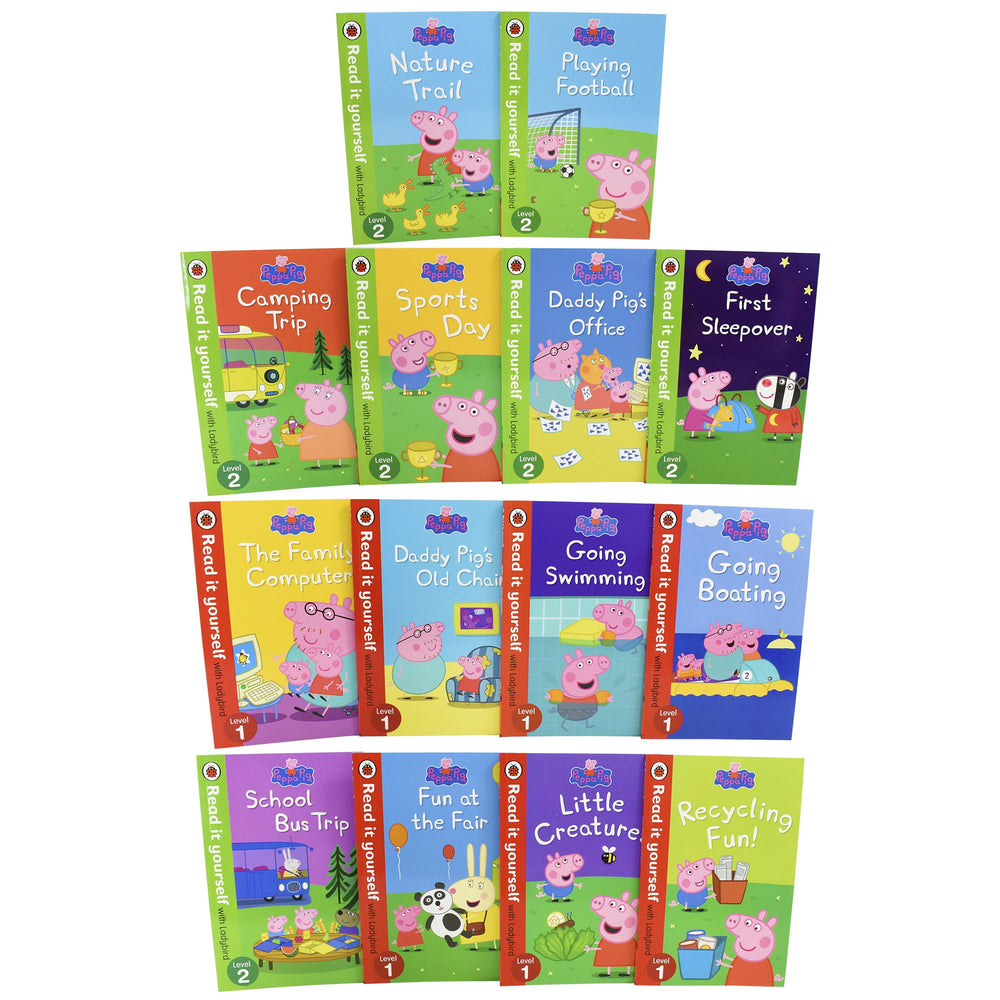 Early Learning Peppa Pig Read it yourself with Ladybird 14 Books Level 1& 2 - Ages 5-7 - Paperback 5-7 Ladybird