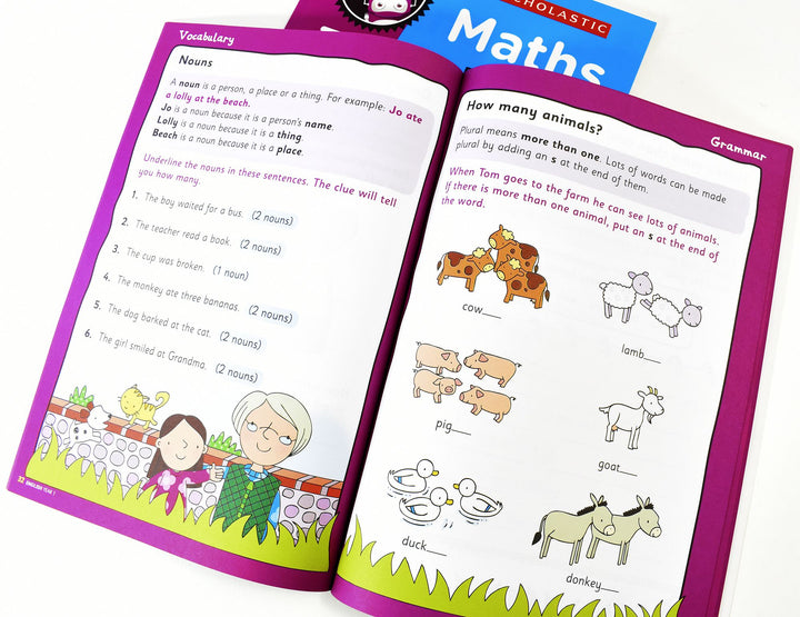 Perfect Practice KS1 English and Maths Year 1 - 2 Books For Age 5-6 Years - Paperback 5-7 Scholastic