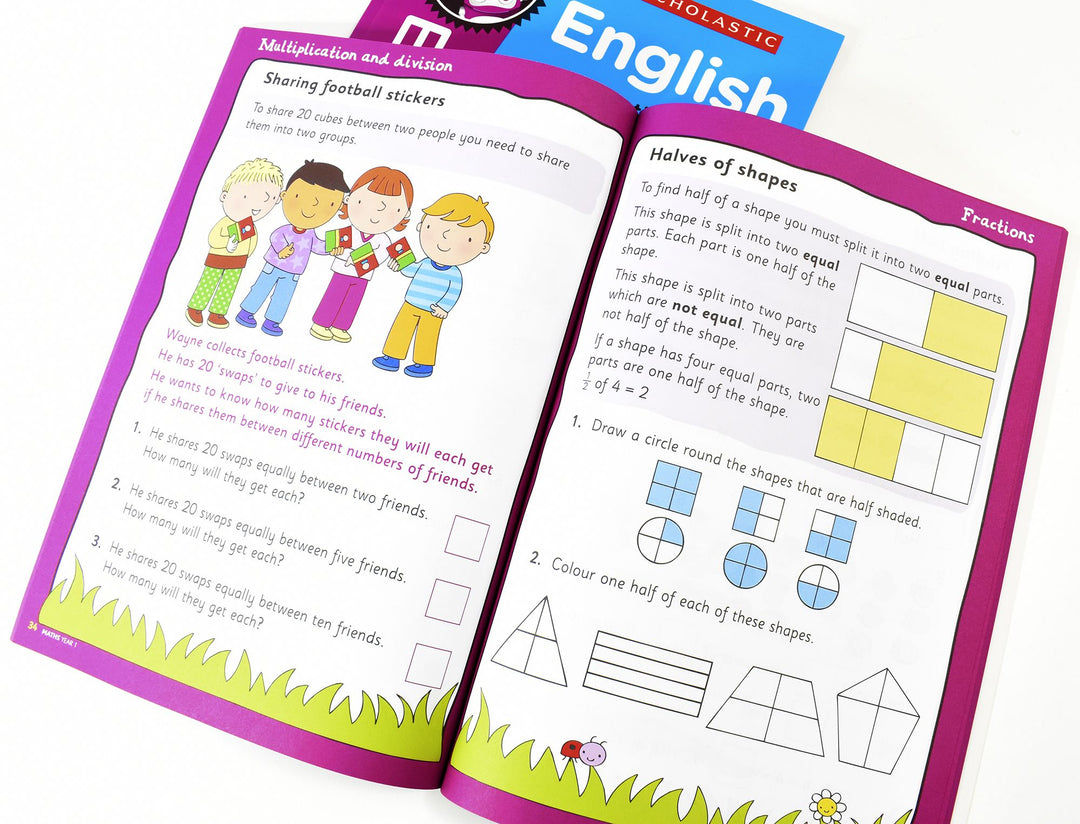 Perfect Practice KS1 English and Maths Year 1 - 2 Books For Age 5-6 Years - Paperback 5-7 Scholastic