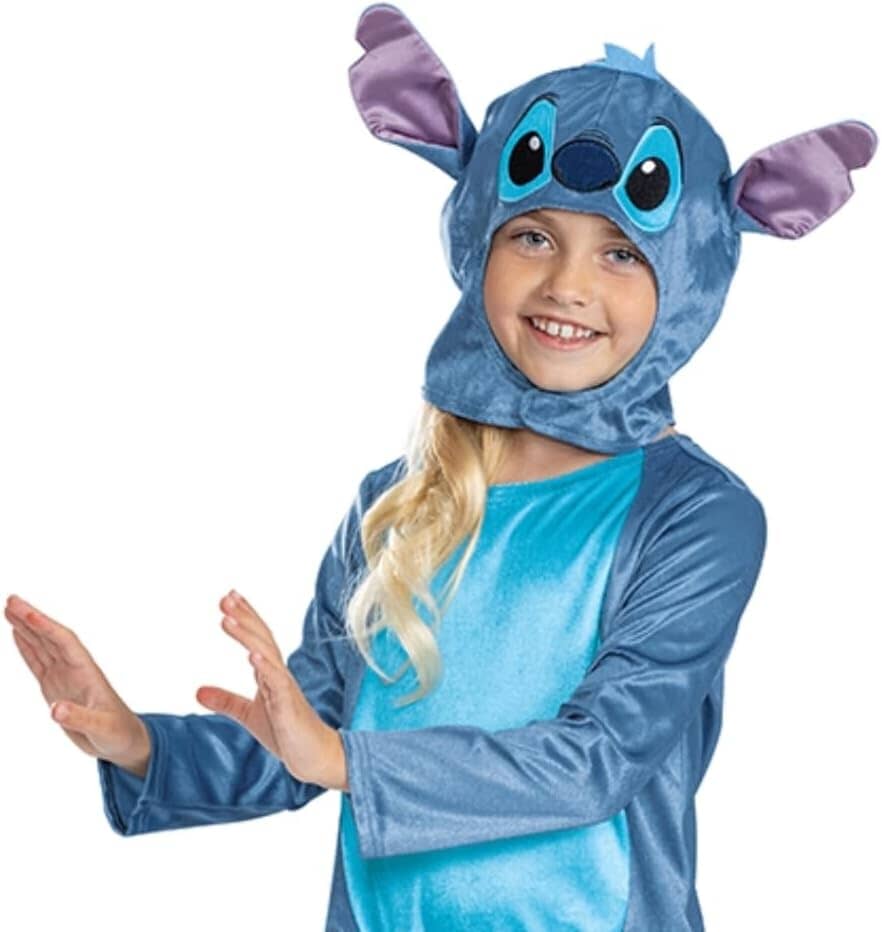 Disney Lilo & Stitch Fancy Dress for Kids: Stitch Jumpsuit for Kids Includes Hood with Dimensional Ears and Soft Fabric