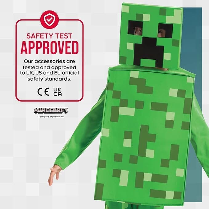 Disguise Minecraft Creeper Costume for Kids, Official Minecraft Product, Pixel Detailing, Includes Creeper Block Body and Creeper Headpiece