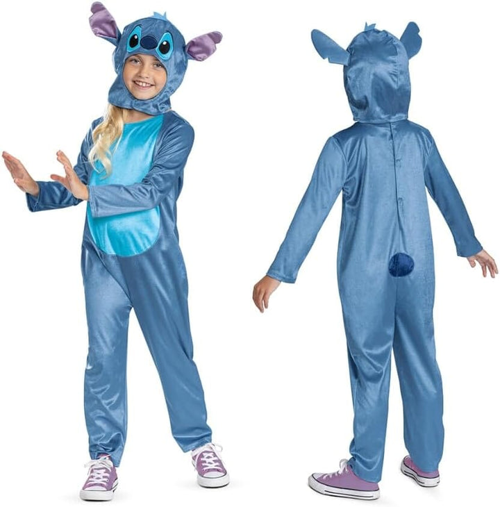 Disney Lilo & Stitch Fancy Dress for Kids: Stitch Jumpsuit for Kids Includes Hood with Dimensional Ears and Soft Fabric