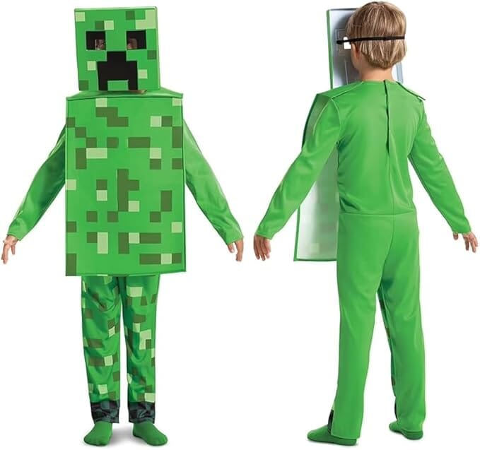 Disguise Minecraft Creeper Costume for Kids, Official Minecraft Product, Pixel Detailing, Includes Creeper Block Body and Creeper Headpiece