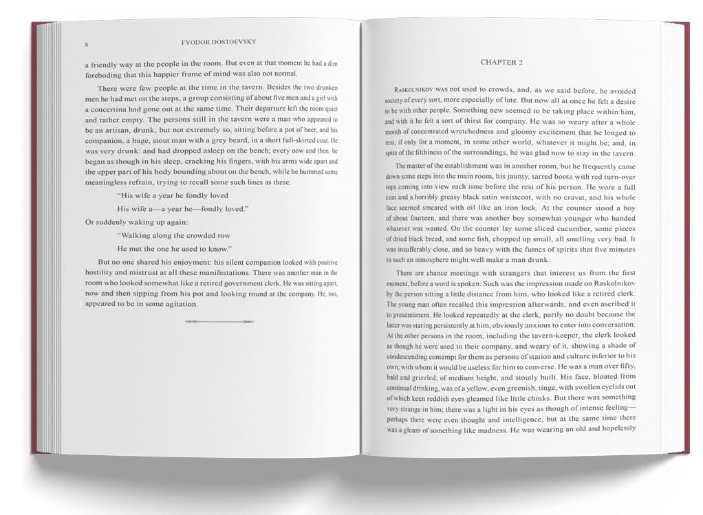 Crime And Punishment By Fyodor Dostoevsky - Fiction - Leather Bound Hardback