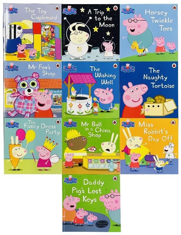 Peppa Pig Collection 10 Books Set in a Orange Bag with an Audio CD