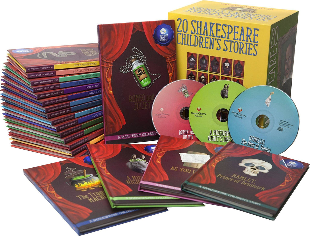 20 Children's Shakespeare Story Books with Audio CD - Tragedy & Comedy - Hardback - Macaw Books 7-9 Sweet Cherry Publishing