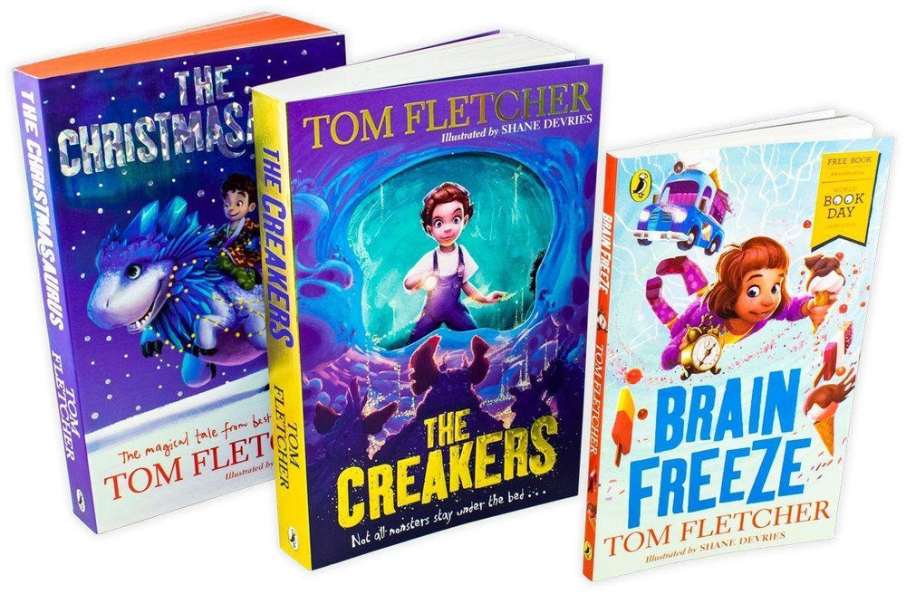 Tom Fletcher 3 Book Collection- The Creakers, The Christmasaurus 7-9 Penguin