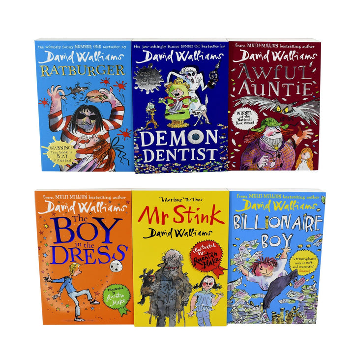 David Walliams 6 Books Collection Pack Set - Humour - Paperback - Age 9-14 7-9 Harper Collins