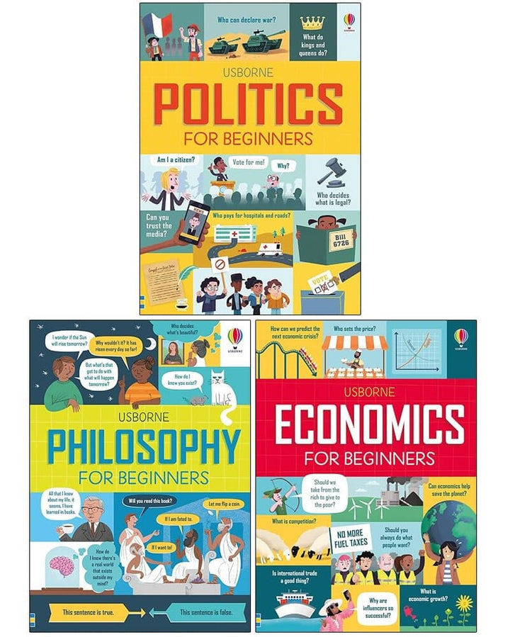 Usborne Politics, Philosophy and Economics For Beginners 3 Books Collection Box Set - Ages 11+ - Hardback Non-Fiction Usborne Publishing Ltd