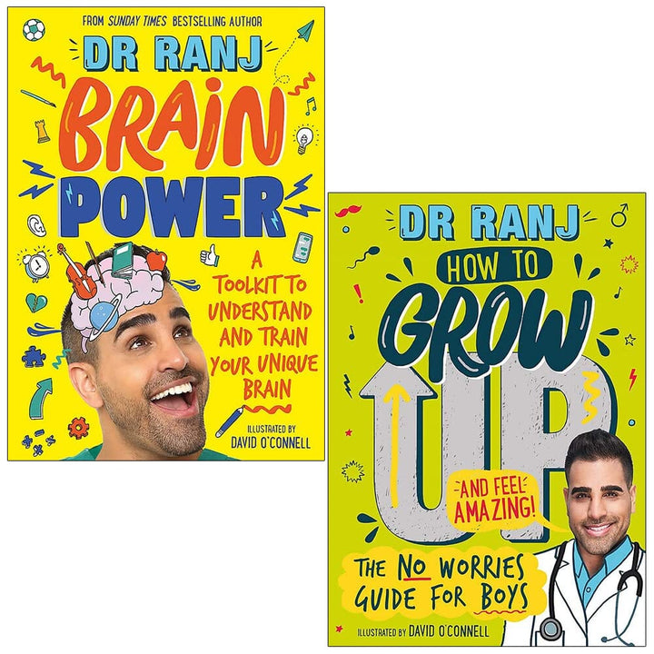 Dr Ranj Singh (Brain Power & How to Grow Up and Feel Amazing) 2 Books Collection Set - Ages 7-9 - Paperback