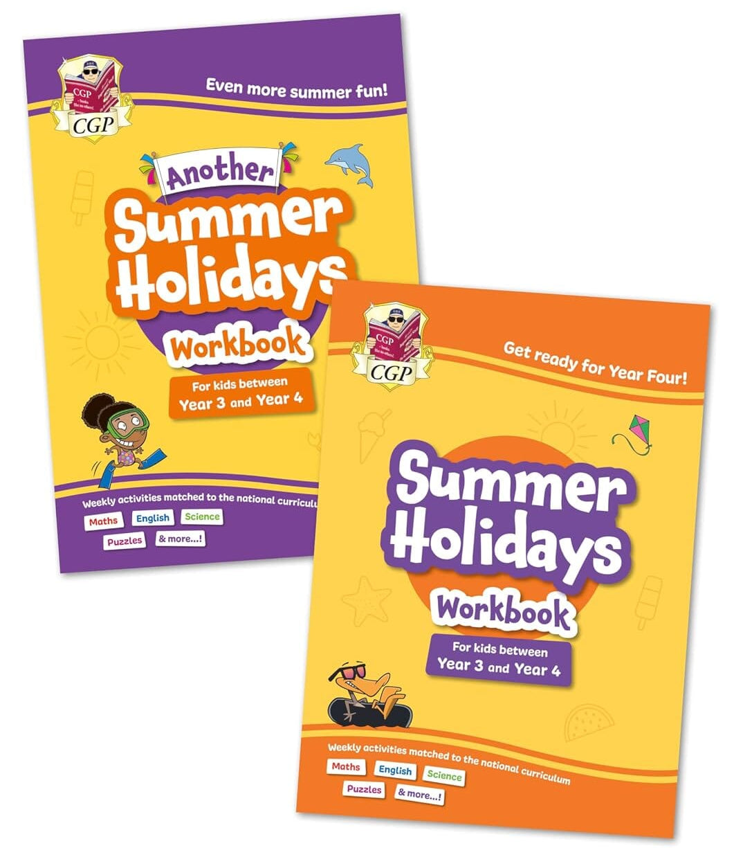 CGP Summer Holidays Activity Workbook (For kids between Year 3 & Year 4) 2 Books Set - Paperback