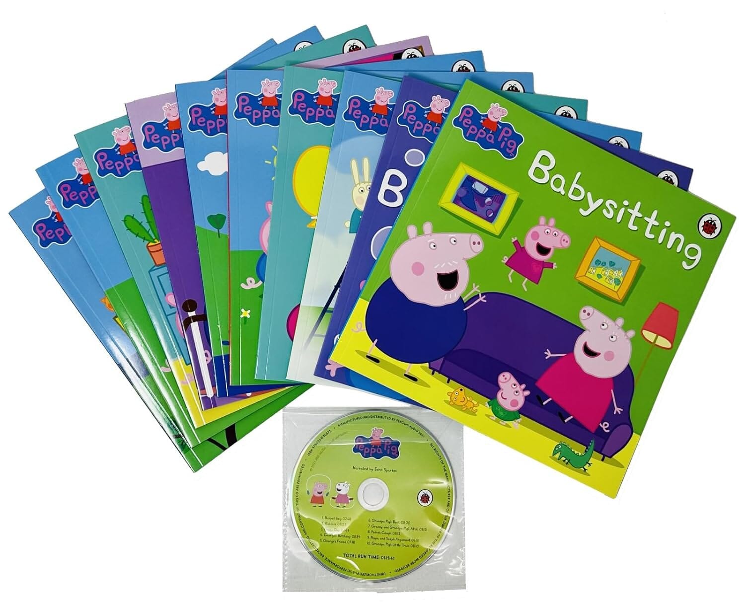 Peppa Pig Collection 10 Books Set in a Lime Bag with an Audio CD Age American Bookworm