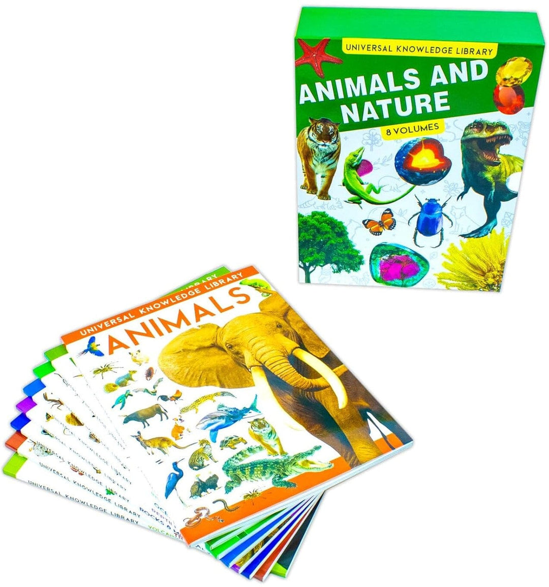 Universal Knowledge Library Series: Animals and Nature 8 Books Collection Set - Ages 7+ - Paperback