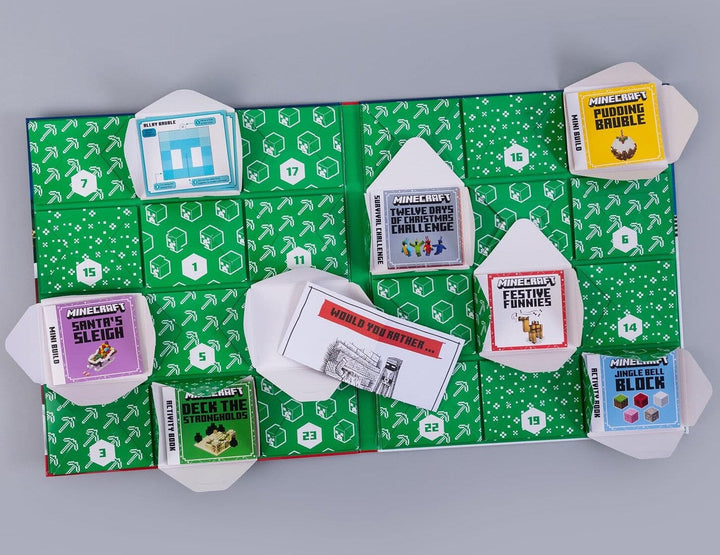 Minecraft Advent Calendar: 24 Days of Builds, Challenges, Jokes and Activities: 24 Mini Books Collection - Ages 6+ - Hardback