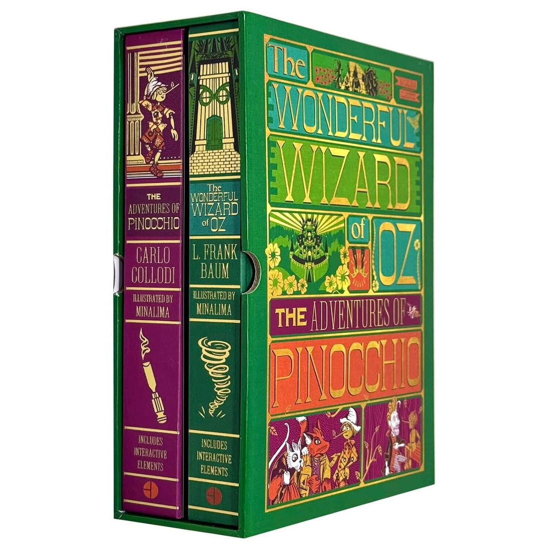 The Wonderful Wizard of Oz & The Adventures of Pinocchio (MinaLima Edition) by L. Frank Baum & Carlo Collodi 2 Books Box Set - Fiction - Hardback (Illustrated with Interactive Elements)