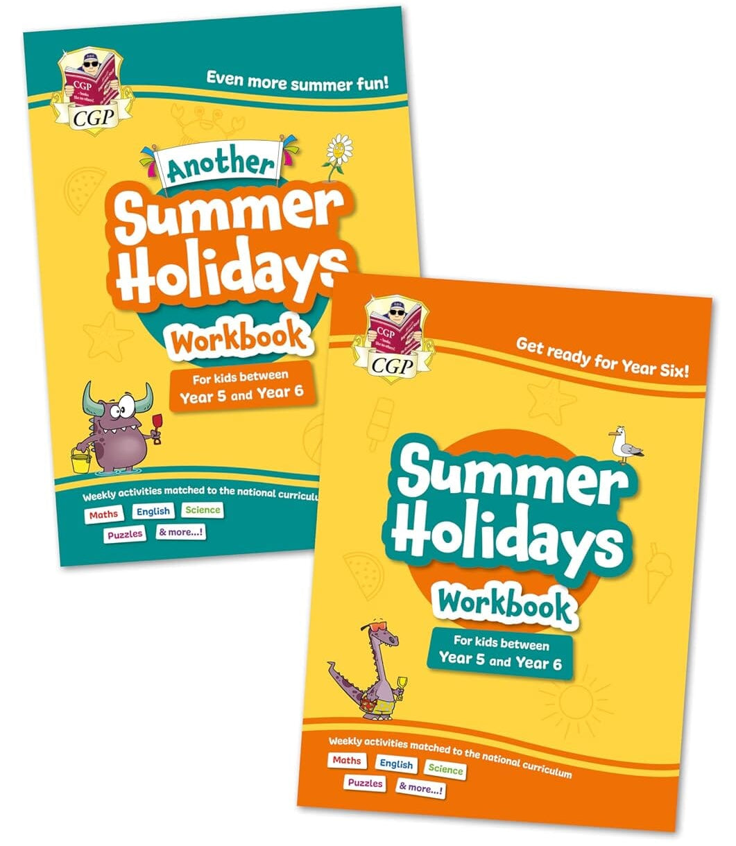 CGP Summer Holidays Activity Workbook (For kids between Year 5 & Year 6) 2 Books Set - Paperback