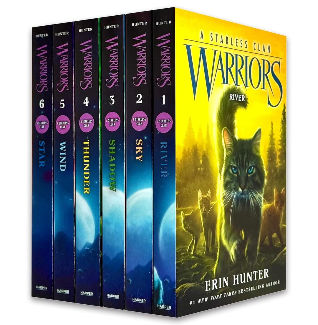 Warriors Cats: A Starless Clan Series by Erin Hunter 6 Books Collection Set - Ages 8-12 - Paperback