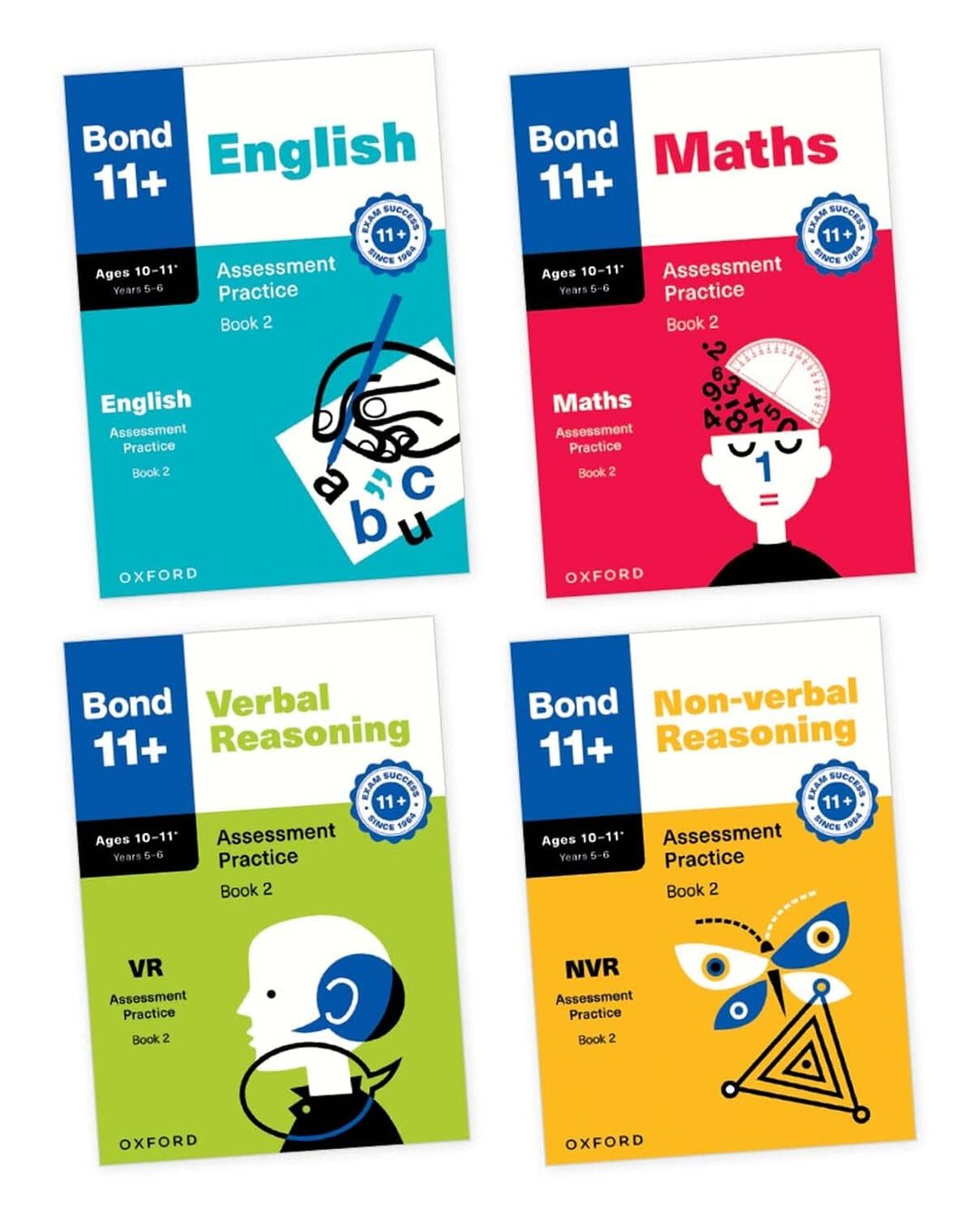 Bond 11+ Assessment Practice Papers for Year 5-6 (Book 2) 4 Books Set - Ages 10-11+ - Paperback