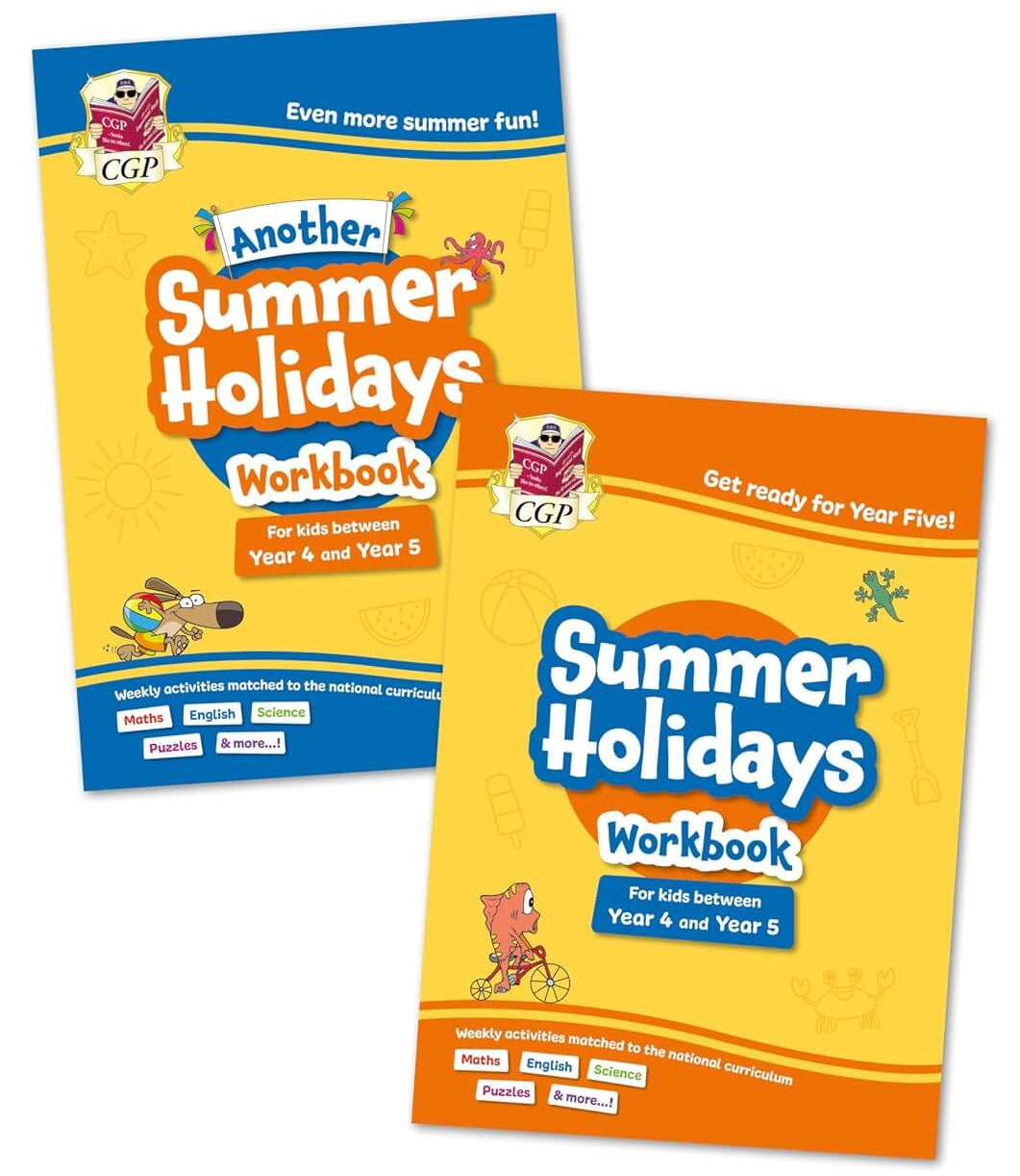 CGP Summer Holidays Activity Workbook (For kids between Year 4 & Year 5) 2 Books Set - Paperback