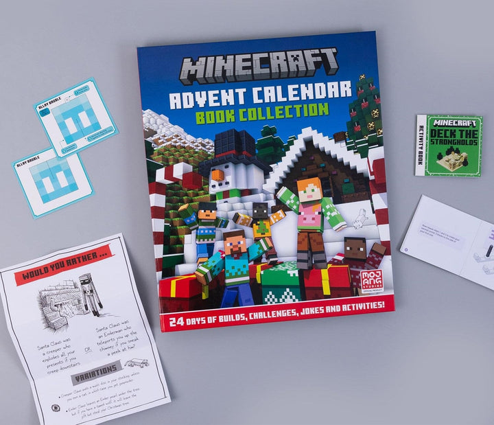 Minecraft Advent Calendar: 24 Days of Builds, Challenges, Jokes and Activities: 24 Mini Books Collection - Ages 6+ - Hardback