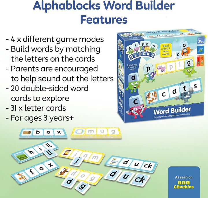 Alphablocks Word Builder (Build 3 and 4 Letter Words) By Trends UK - Ages 3+ - Educational Toys