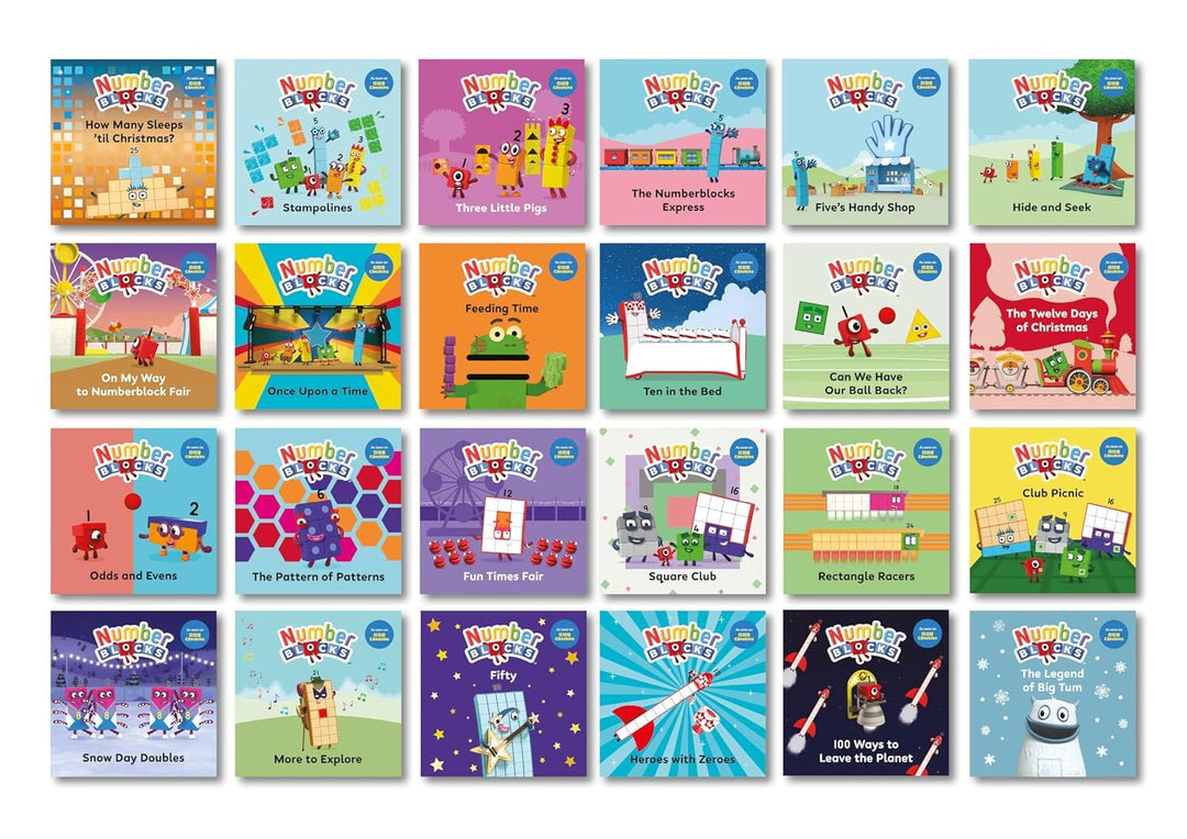Numberblocks Advent Calendar - Countdown to Christmas 24 Story Books Collection (With sing-along Christmas song!) - Ages 3+ - Hardback