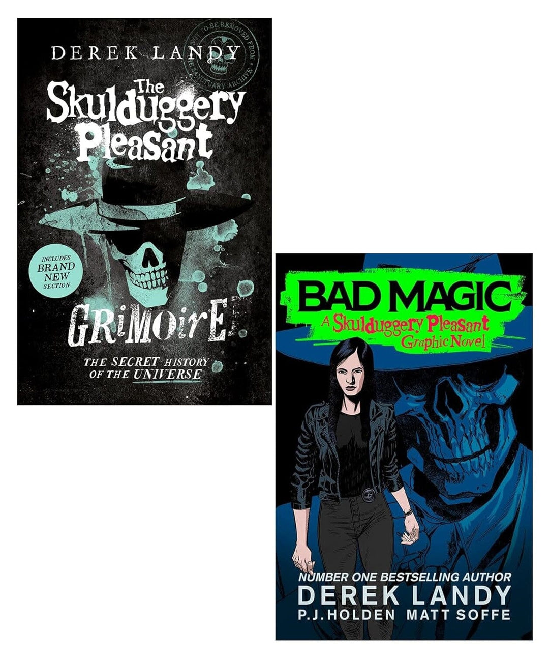 american monsters derek landy Skulduggery Pleasant Graphic Novel: Bad Magic & Grimoire by Derek Landy 2 Books Collection Set - Ages 15+