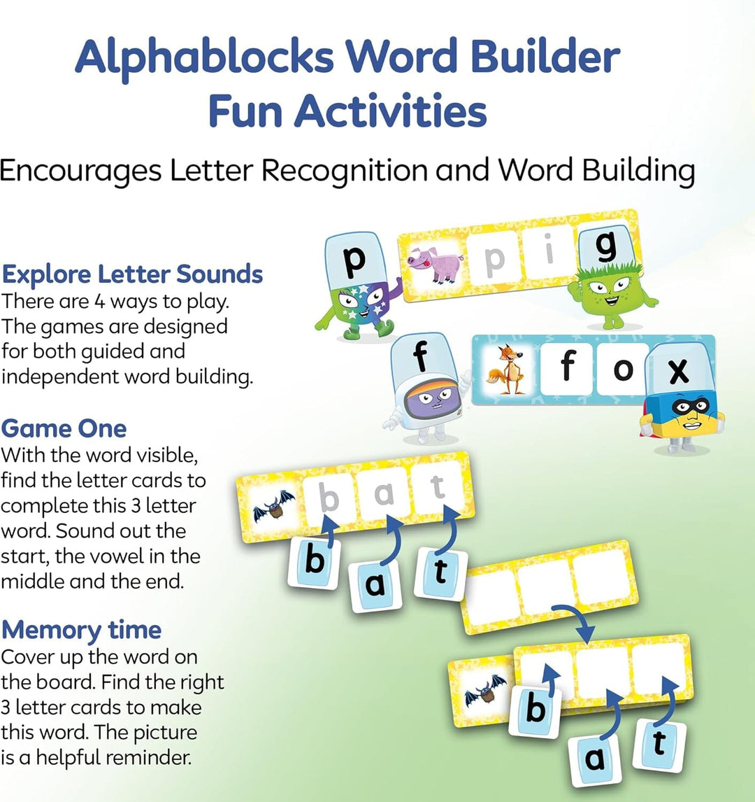 Alphablocks Word Builder (Build 3 and 4 Letter Words) By Trends UK - Ages 3+ - Educational Toys